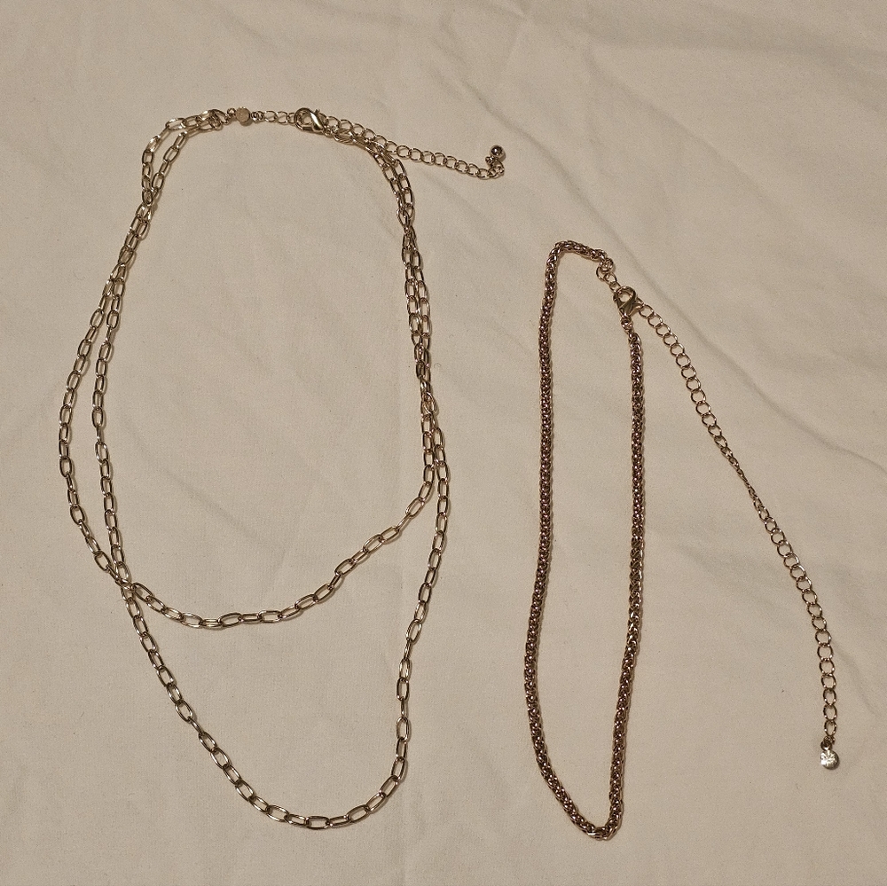 Elegant Gold Plated Chain Necklace And Ankle Set